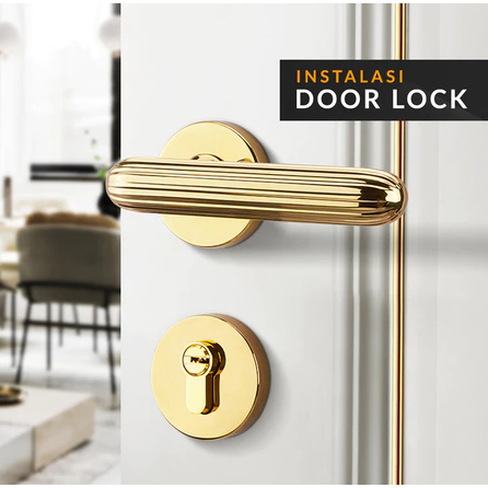 Kunci Konci Hendel Handle Pintu Europe Knob Door Handle Set Pengunci Pintu Interior Rumah Modern