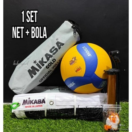 BEST SELLER 1 SET NET VOLI IMPORT & BOLA VOLI MIKASA PROLIGA ORIGINAL SIZE 5