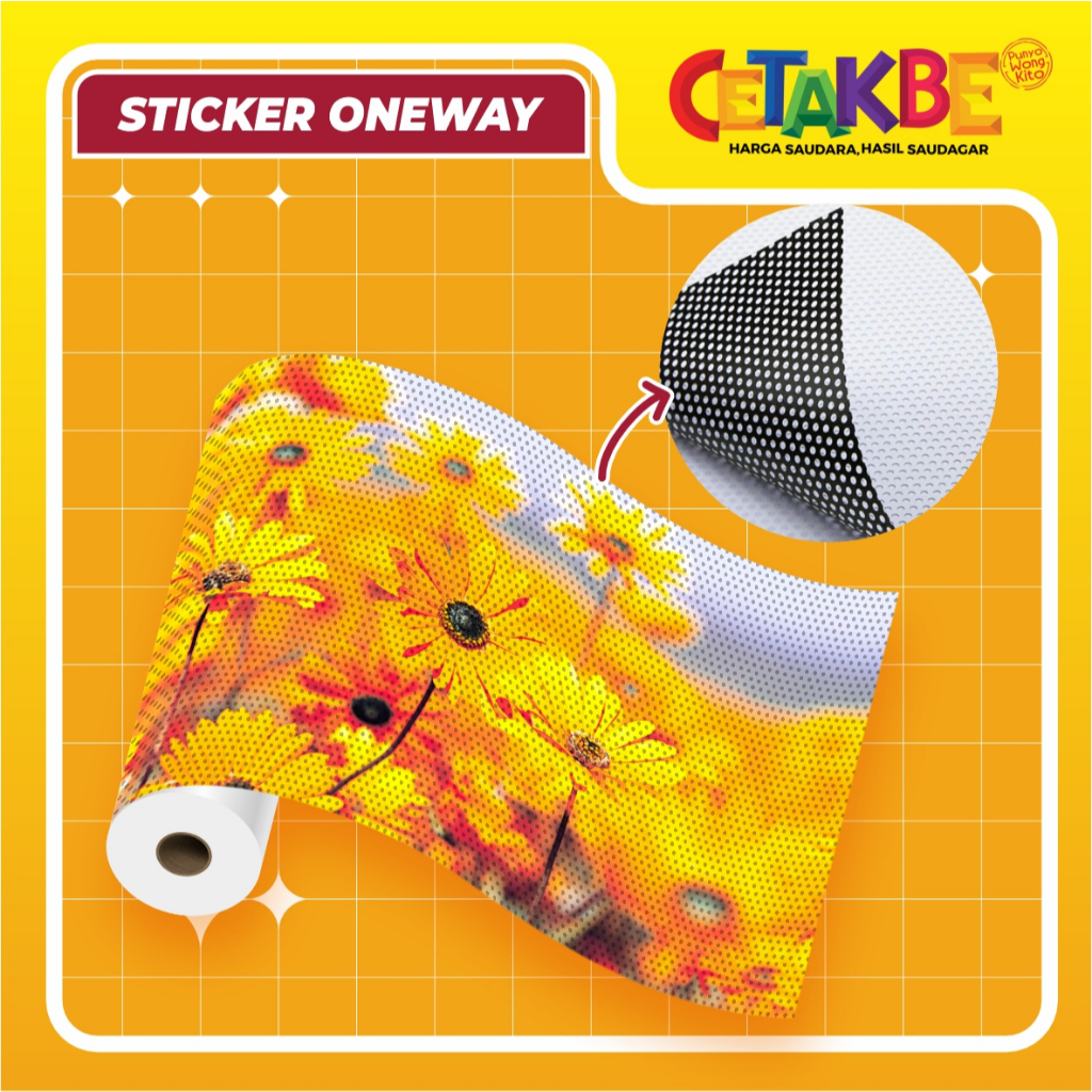 Cetak Sticker One Way Vision MURAH  / STICKER KACA 1 ARAH / STICKER KACA MOBIL / STICKER KACA RUANGA