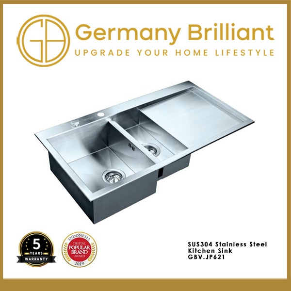 Germany Brilliant Kitchen Sink Bak Cuci Piring Dapur 2 Lubang GBV.JP621