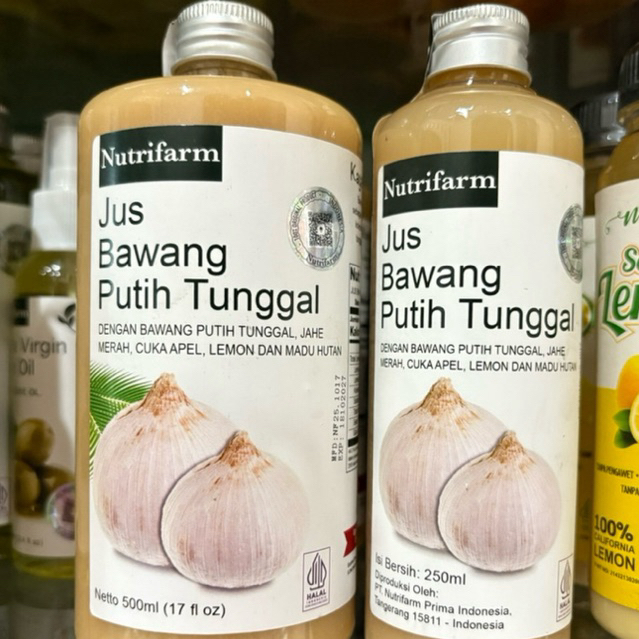 Jus Bawang Putih tunggal kemasan 250ml,500ml & 1 liter