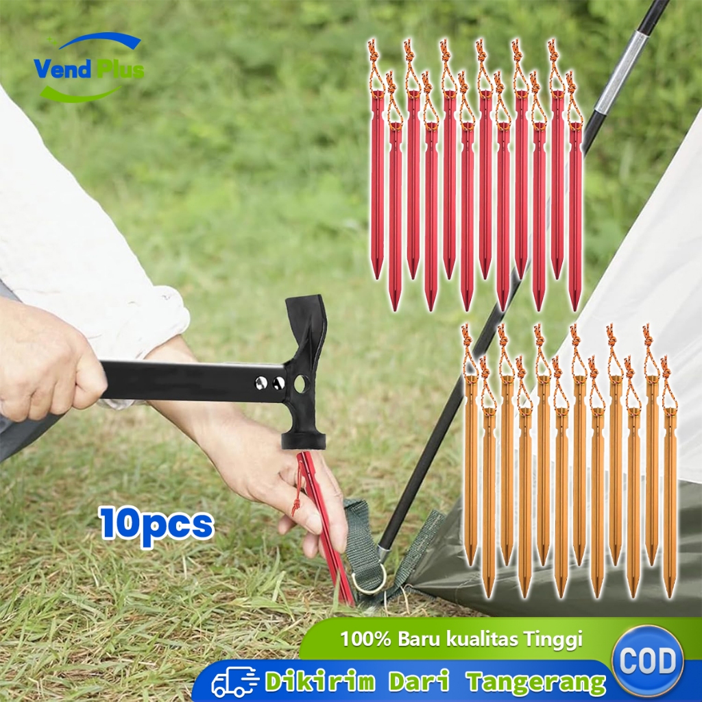 10pcs Pasak Tenda Aloy 18cm Bahan Paduan Aluminium Ultralight High Hardness