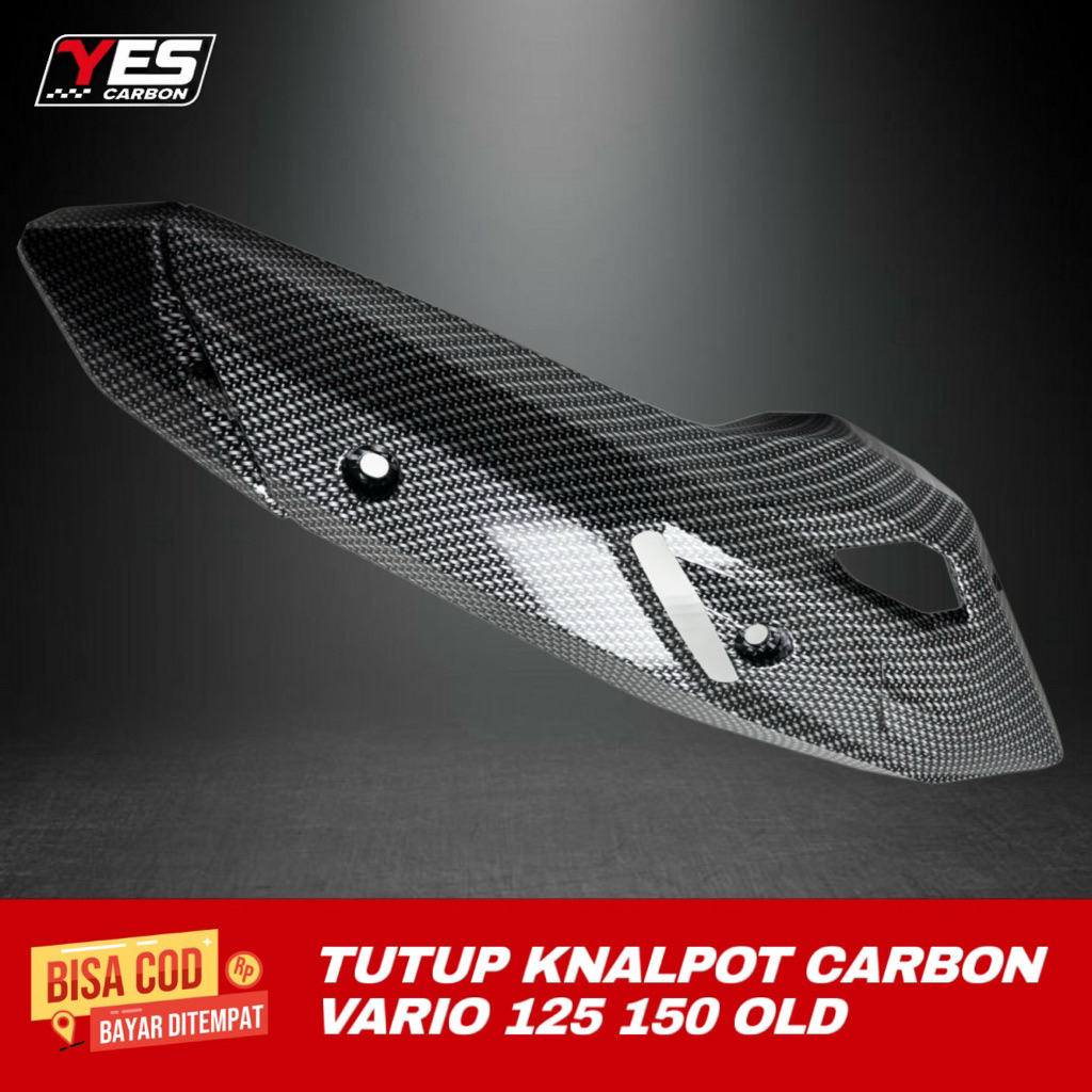 TUTUP KNALPOT VARIO 125 150 OLD CARBON TERANG • Cover Knalpot Vario 125/150 Old Carbon Karbon Tameng