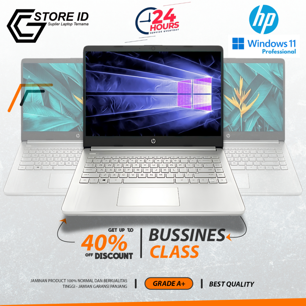 Hp 14s-DQ0508TU Laptop 8GB SSD 1TB HD Backlit 14" Win11Home Silver Second / Bergaransi