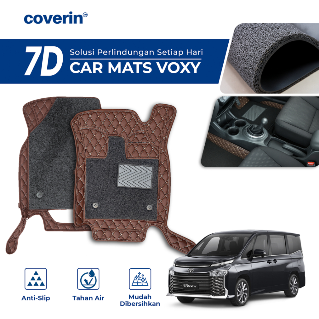 Coverin Karpet Mobil TOYOTA VOXY 7D Premium Custom Fit Anti Slip + FREE Bagasi