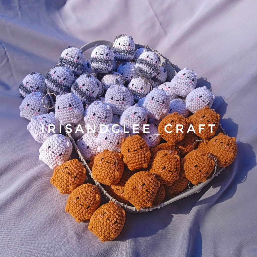 (IRISANDGLEE) Gantungan kunci rajut panda, beruang grizzly, beruang kutub/ice bear/we bare bear