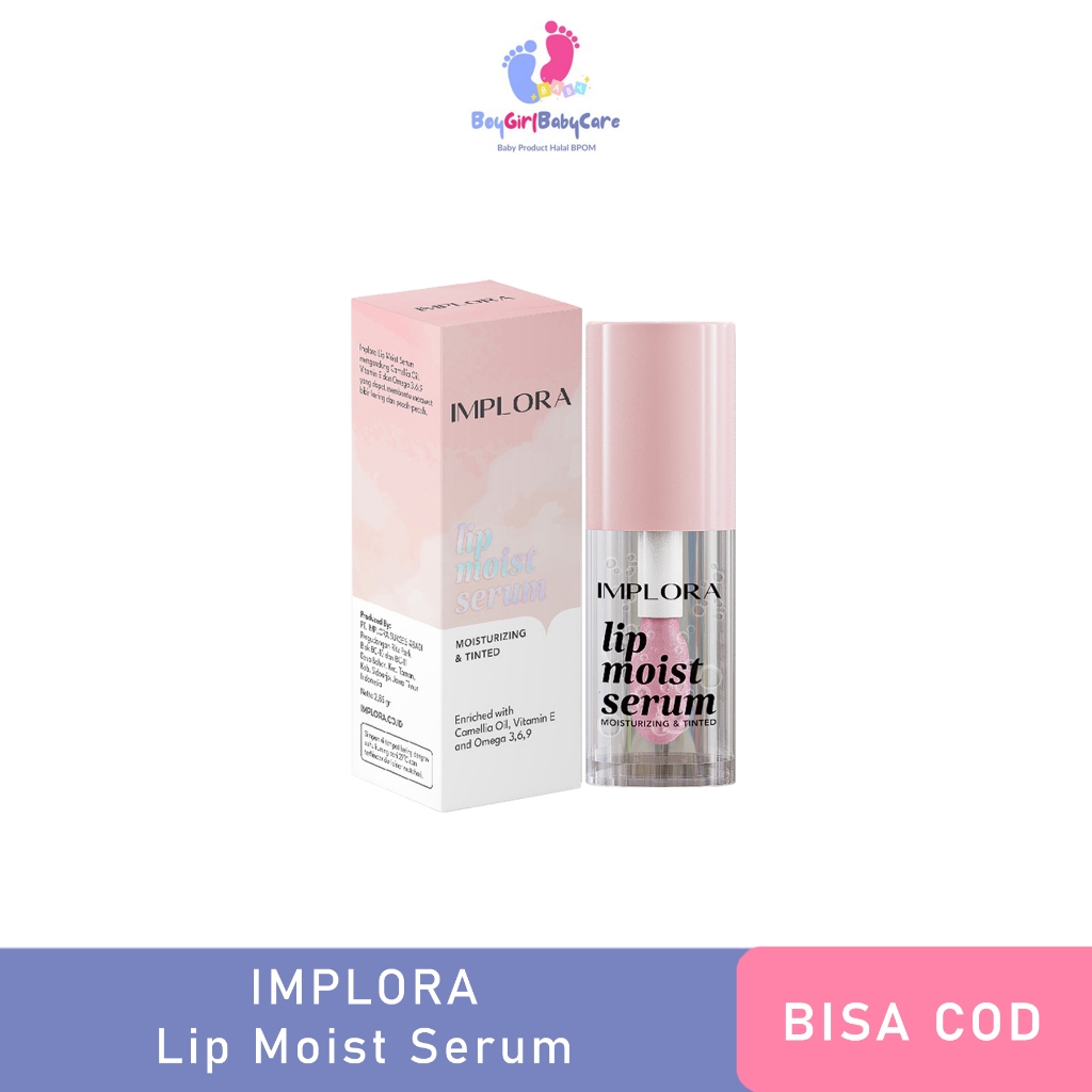 IMPLORA Lip Moist Serum 2.85g | Serum Bibir Penghalus & Pelembab (Camellia Oil, Vit E, Omega) | Menc