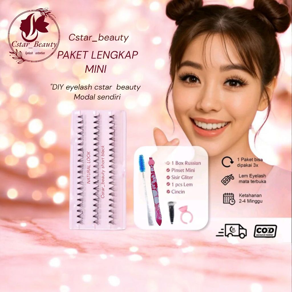 [BULUMATA + ALAT ALAT LENGKAP] BULU MATA EXTENTION - NATURAL LOOK/ KOREAN EYELASH EXTENSION