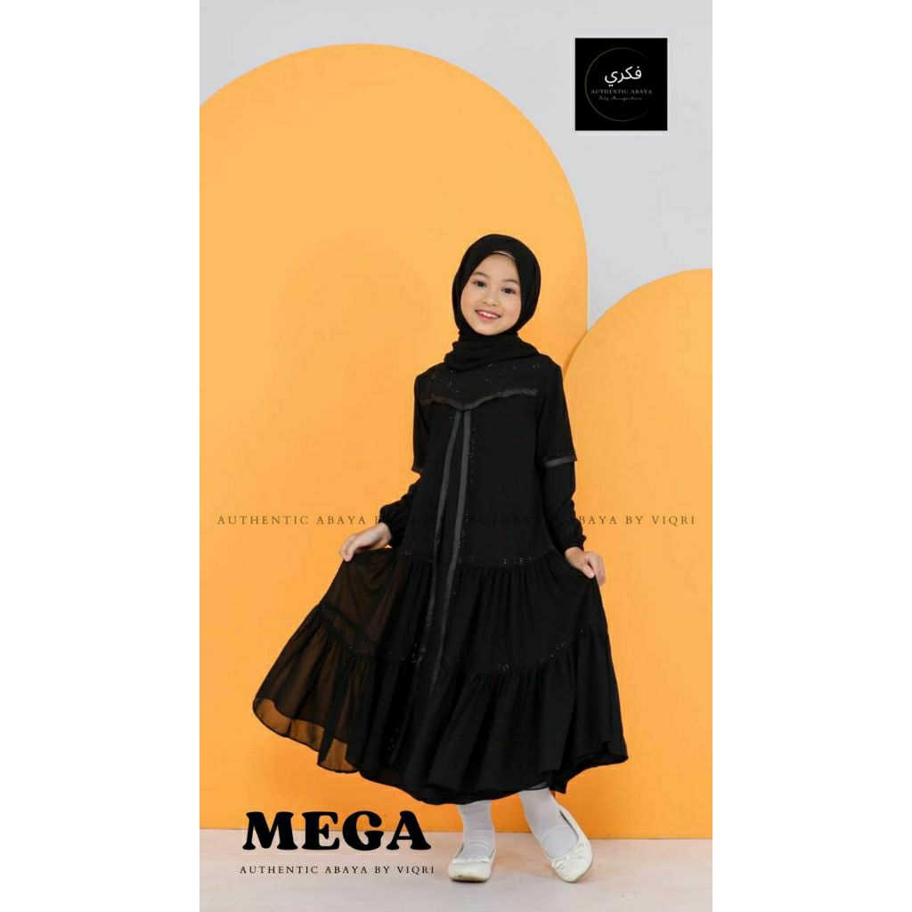 GAMIS MUSLIM ANAK PEREMPUAN ABAYA HITAM SET JILBAB USIA 8 SAMPAI 12 TAHUN FASHION MUSLIM