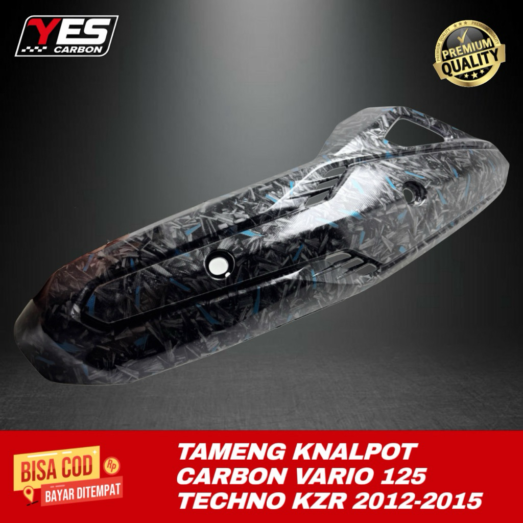 TUTUP KNALPOT VARIO 125 TECHNO OLD CARBON FORGED 2012-2015 • Tameng Knalpot Carbon Vario 125 Techno 