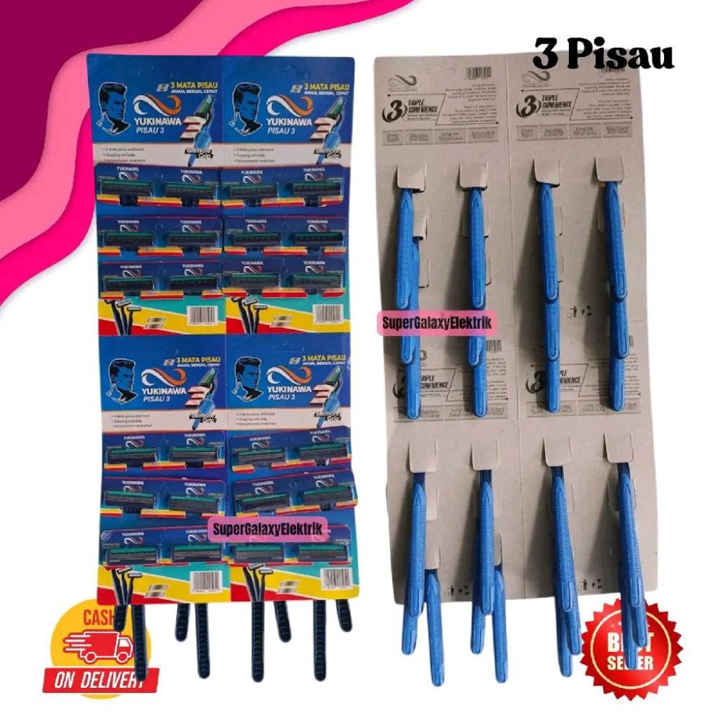 (Isi 24Pcs) Pisau Cukur 2Pisau 3Pisau/ Cukur Jenggot /Alat Cukur
