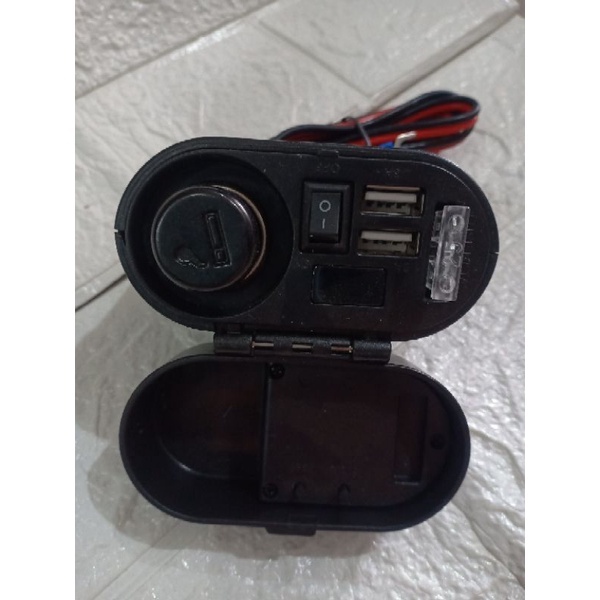 USB Charger Hp Motor 2 Port + Sen Joint + Colokan Korek Api Rokok