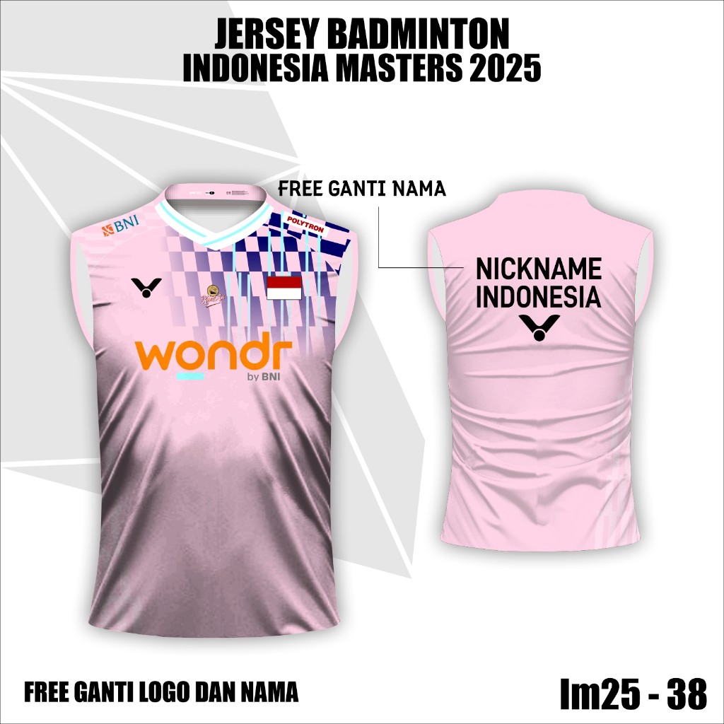 Jersey Badminton Indonesia Master 2025 (Free Ganti Nama & Logo)