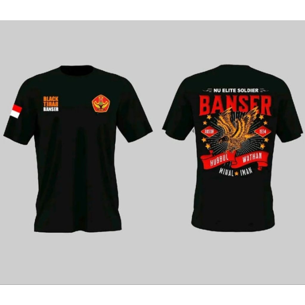 KAOS HITAM ANSOR NU ELITE SOLDER - Black Baret Banser – Baju Pria Wanita Terbaru