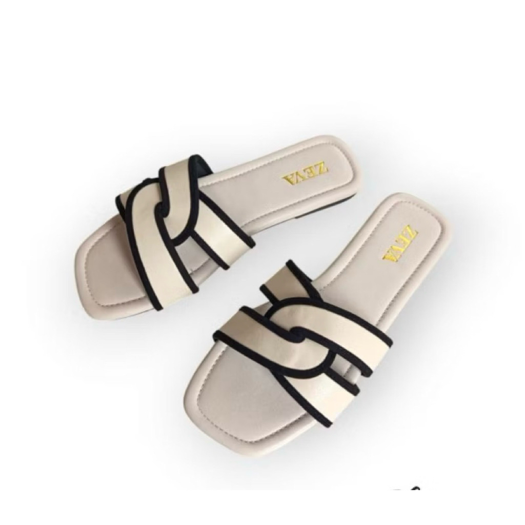 Sandal Wanita Flat Simple Polos Elegan Model Sandal Teplek Terbaru Shoes
