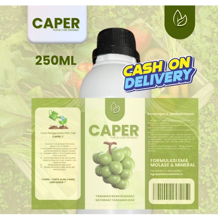 PUPUK ORGANIC | NPK | PUPUK UNTUK BUAH BUAHAN TANAMAN HIAS & SAYUR SAYURAN | 250 ML | CAPER