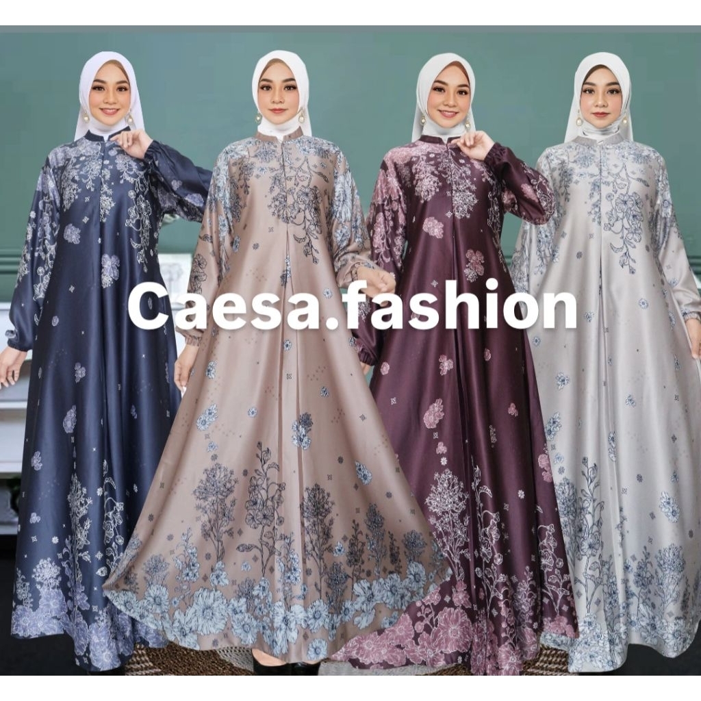 Alya Dress//Bahan Silk Premium Import Redy Ukuran Jumbo//Gamis Busui Friendly
