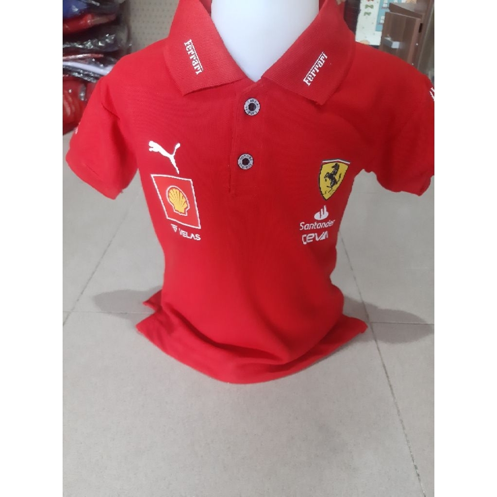 kaos polo ferrari anak