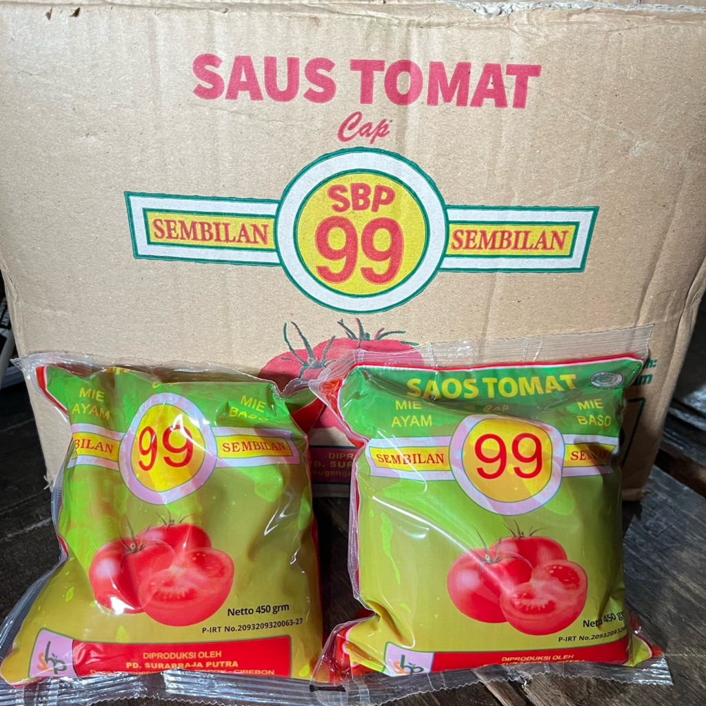 saus tomat cap 99 dan saus sambel cap 99 untuk mie ayam atau mie bakso 450g
