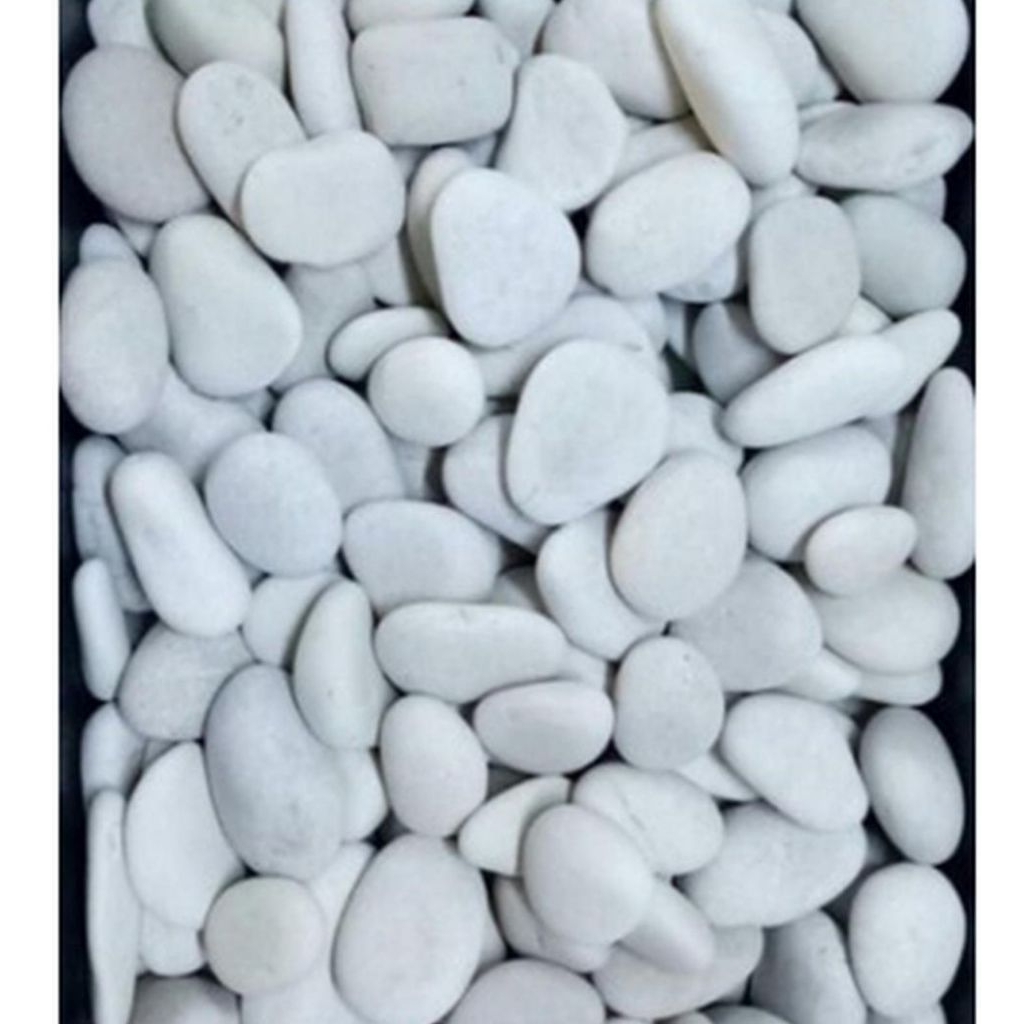 Batu hiasan tanaman putih dan hitam 20kg