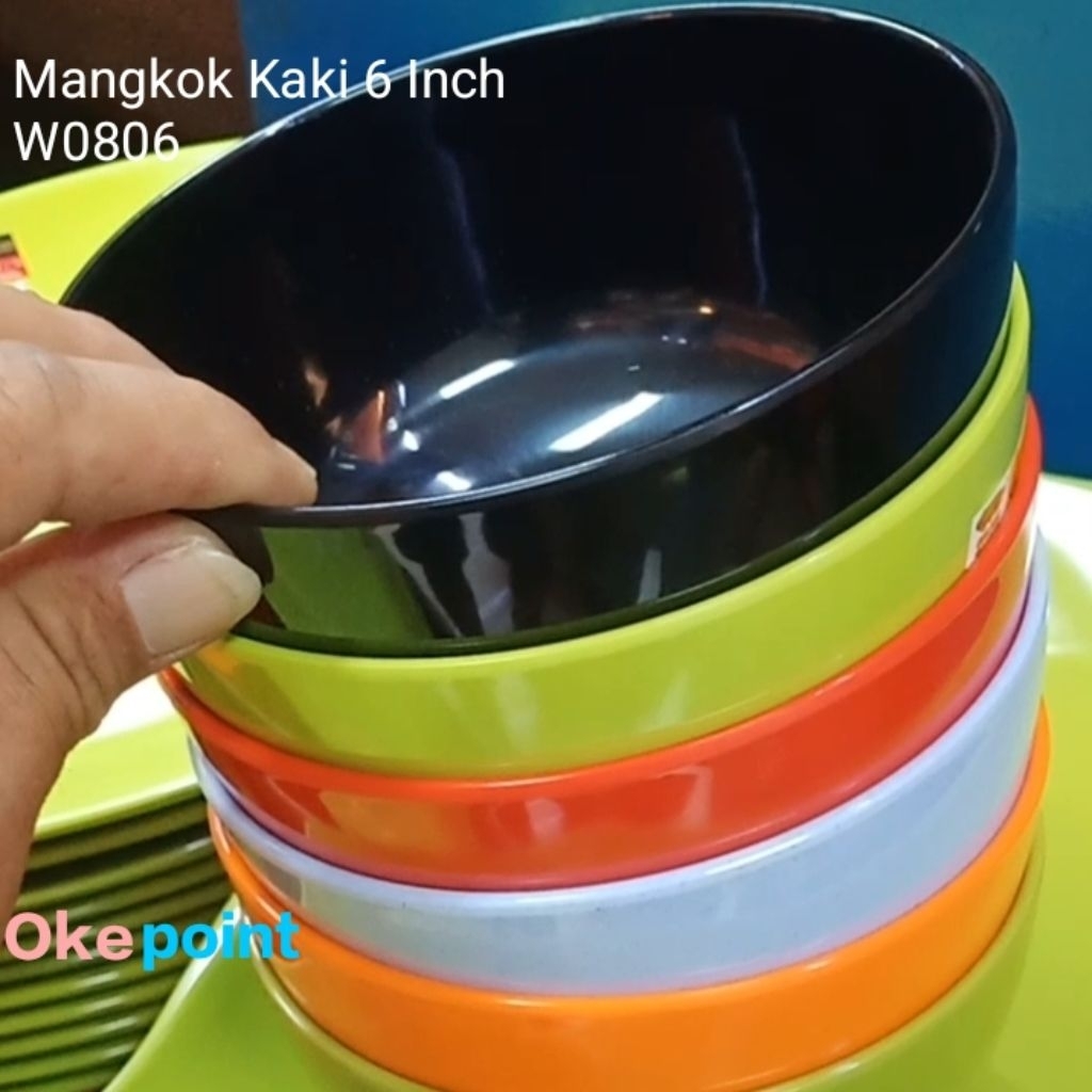 Mangkok Kaki 6 Inch Melamin Golden Dragon W0806 Original Mangkok Nasi Mangkok Bubur Mangkok Melamin