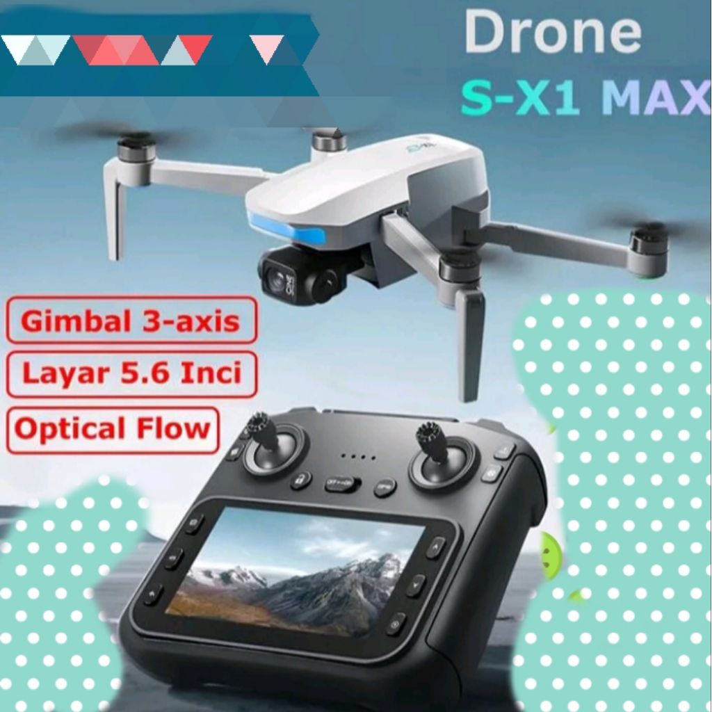 Drone S-X1 gimbal 3 axis EIS GPS motor brushless, termurah...