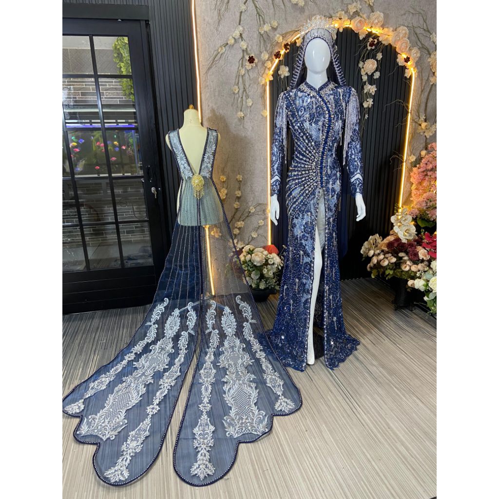 kebaya navy full payet