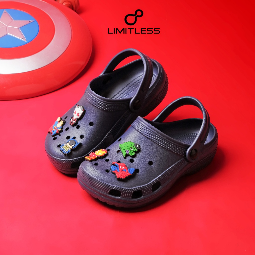 Sandal Limitless Sandal Slip On Lily JIBBITZ MARVEL Sendal Selop Anak Cowok Karakter Size 27-36