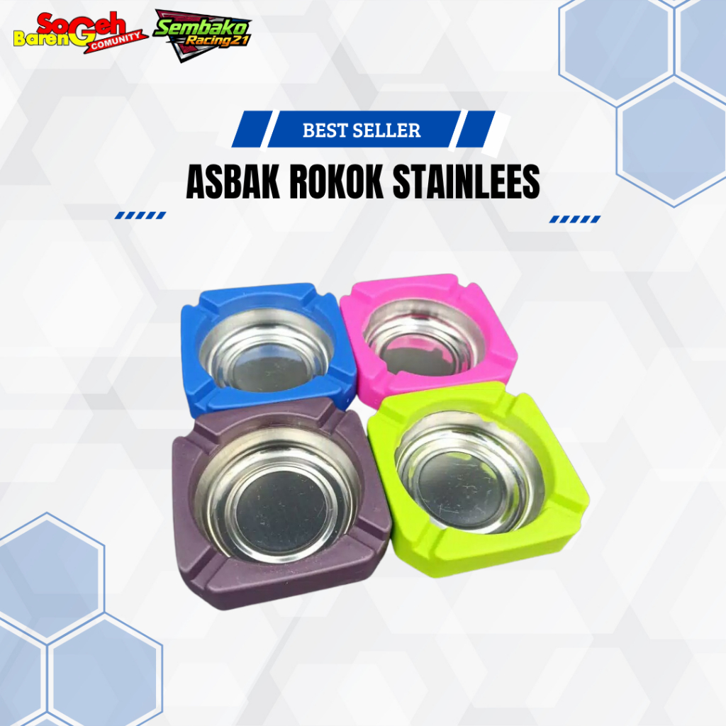 Asbak Rokok Stainless Asbak Bintang Warna Segi Melamin Stainless