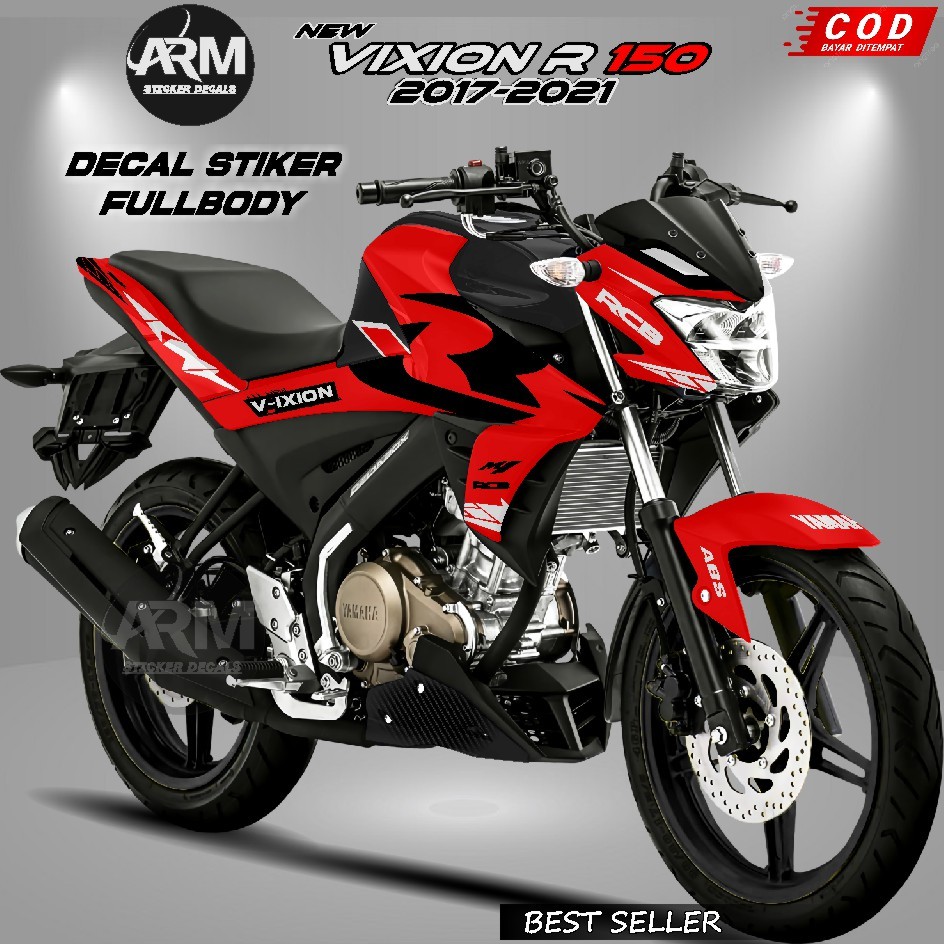 Decal Stiker Vixion R Fullbody Racing 2017-2018 2019 2020 2021, Sticker Variasi Motif Rcb Hitam