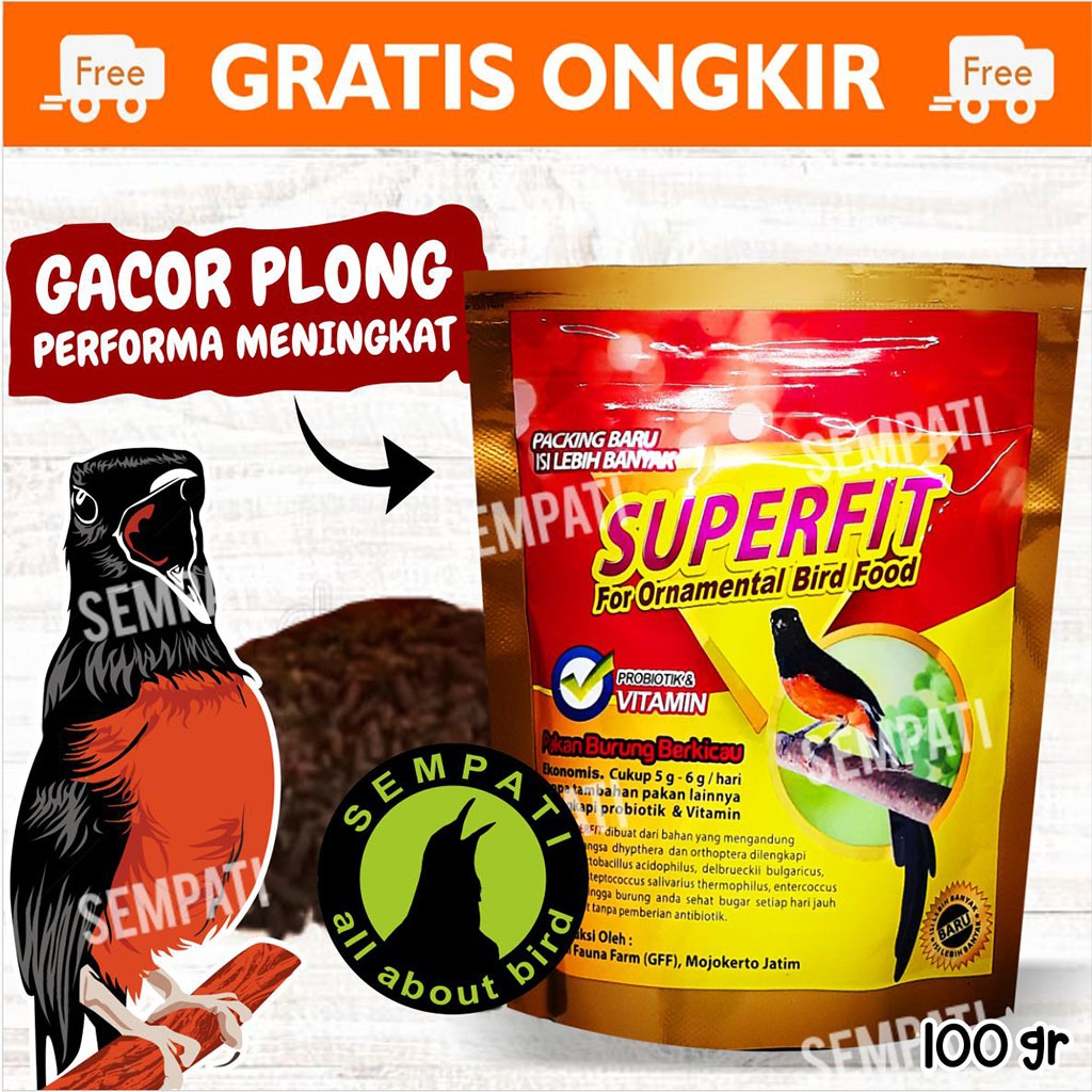 SEMPATI Superfit Super Fit Gold 100gr Original Voer Pur Pakan Burung Murai Kacer Kenari Anis Cililin