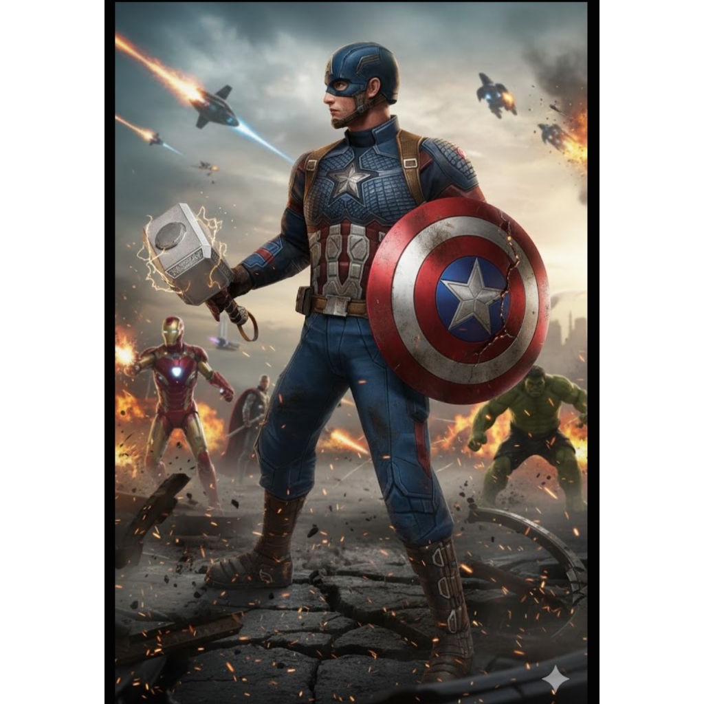 papercraft action figure Captain America