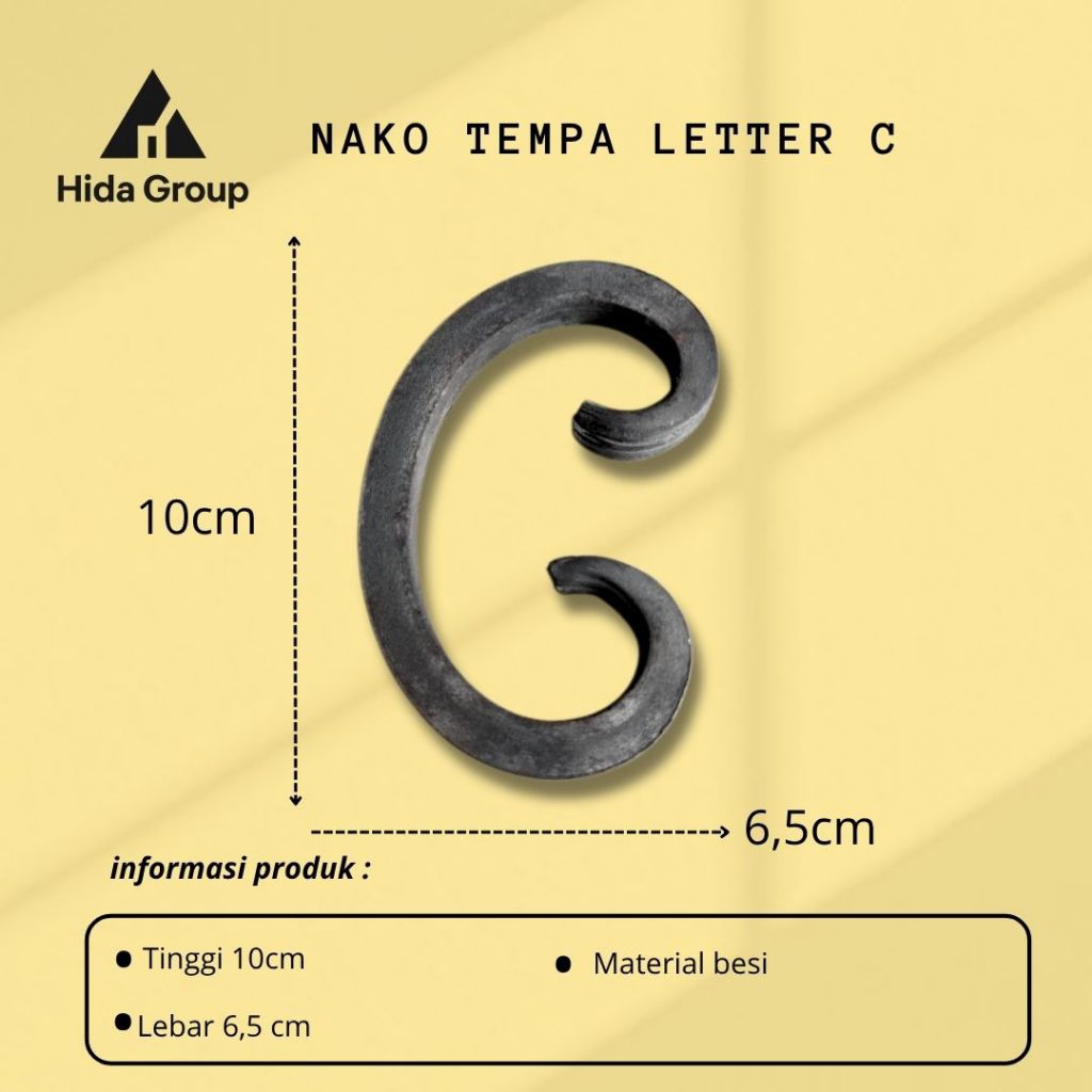 Nako Tempa Letter C 10cm Nako 12 (10mm) | Ornament Pagar tralis dll