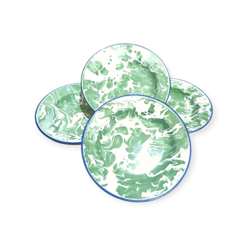 Lepek enamel Blirik Loreng lepek kembang Piring Tatakan