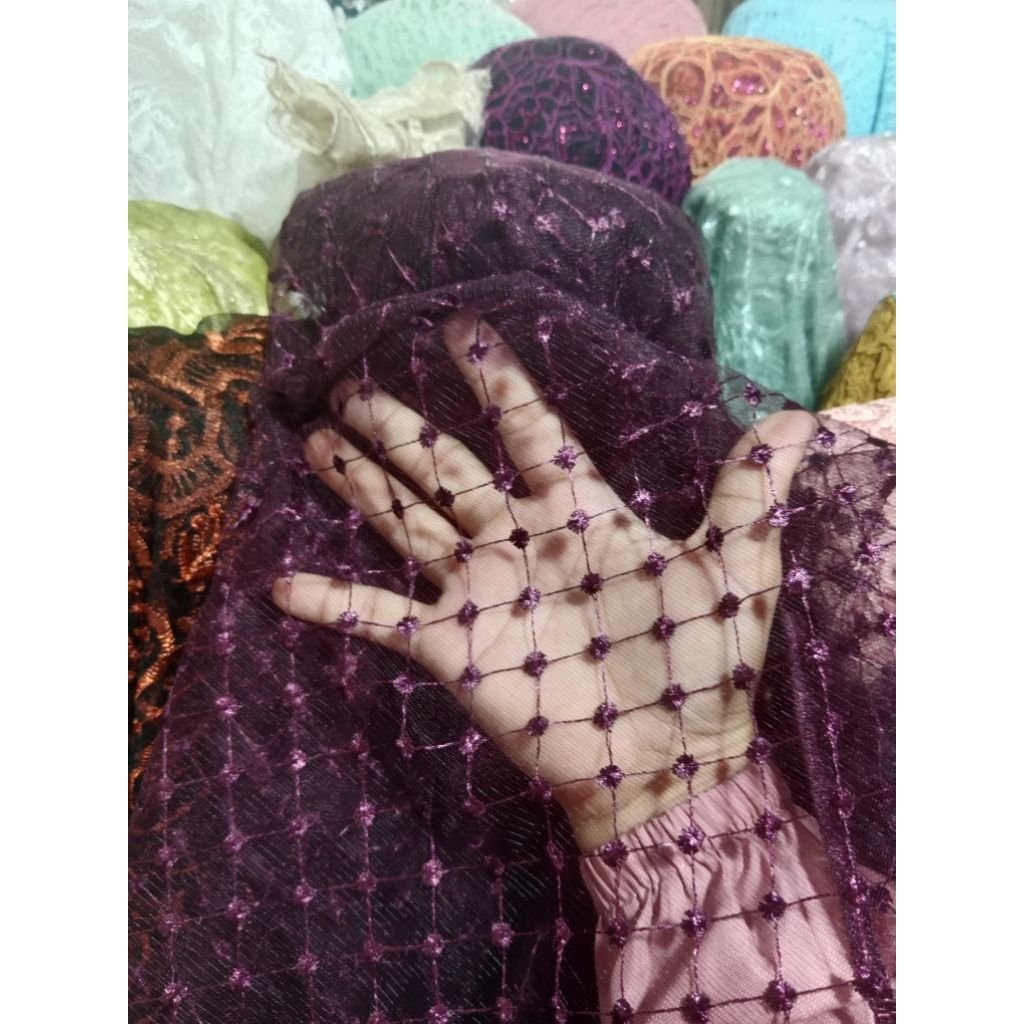 Bahan Kain Tile Korea Motif Kotak Kotak Premium