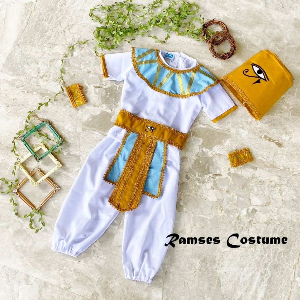 kostum raja mesir/kostum king egypt/baju raja mesir anak/ramses costume/kostum ramses/kostum kerajaa