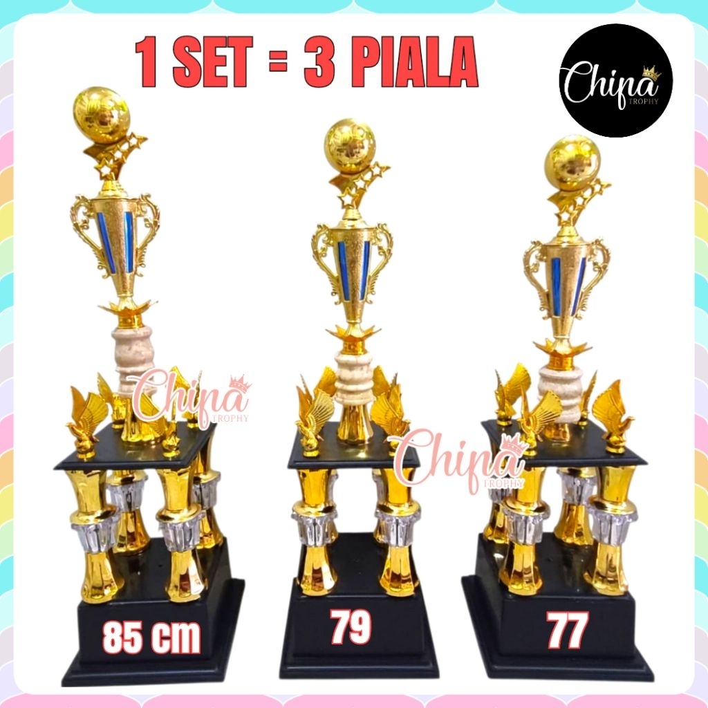 PIALA KAKI 4 SET / TROPHY SET JUMBO JUARA 123 / HADIAH PENGHARGAAN KAKI4