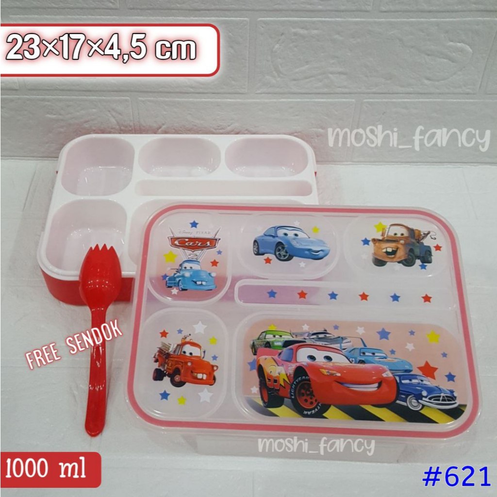 Tempat Makan Yoye Sekat 5 / Tempat Makan Yoye Besar / Lunch Box Misting Anak / Tempat Makan Hello Ki