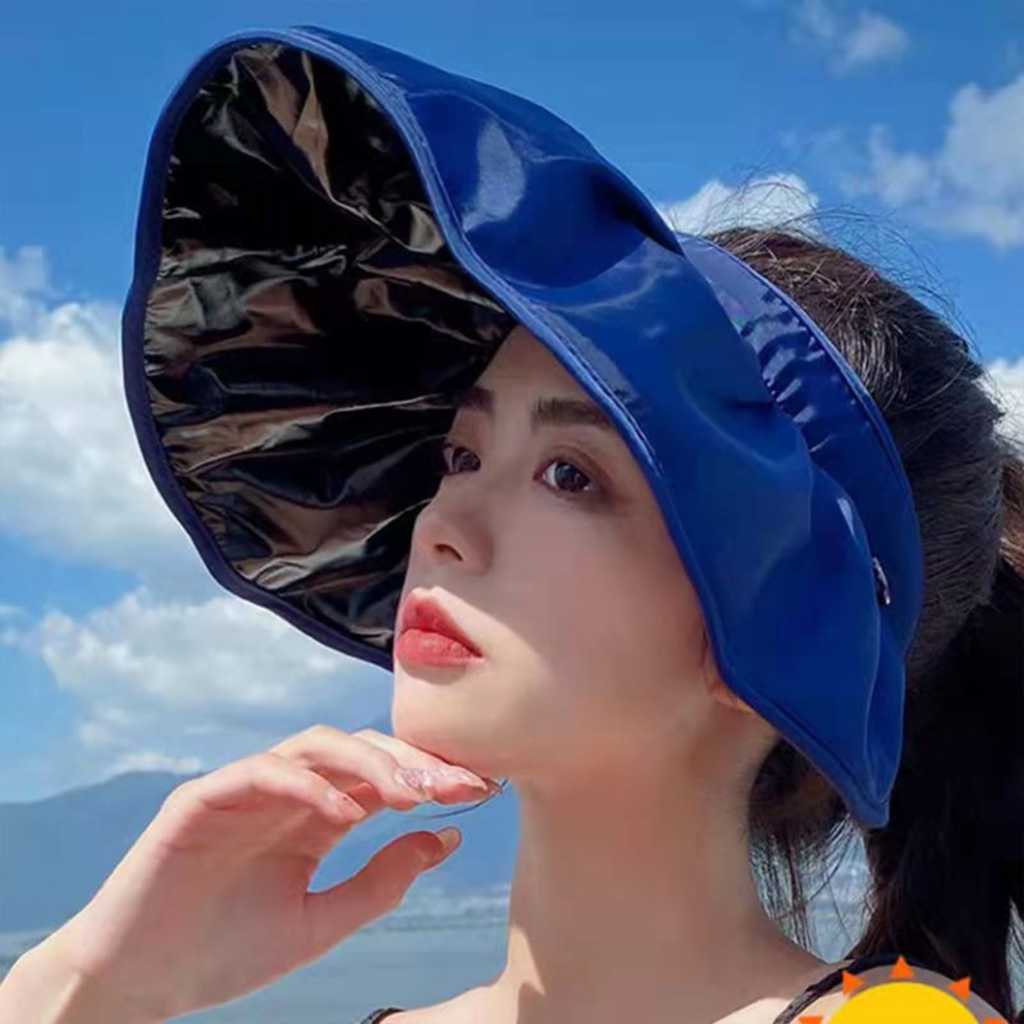 Topi Pantai Golf Lipat Anti UV Wanita Korea Bando Style Korea