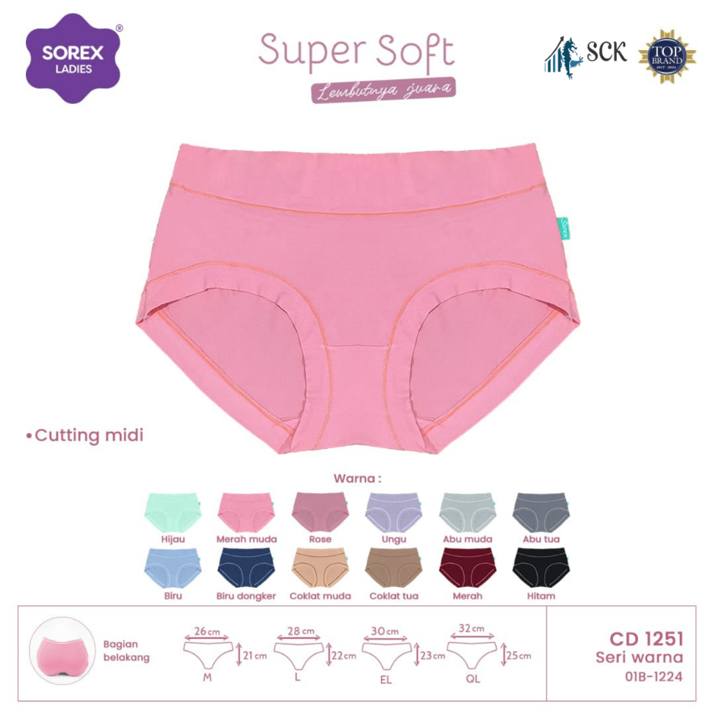 CD Wanita SOREX 1251 Soft / CD Perempuan SOREX Soft / Pakaian Dalam Grosir - sckmenwear GROSIR