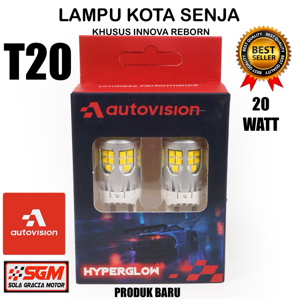 LED Lampu Kota T20 Canbus Autovision Khusus Innova Reborn (20 Watt).