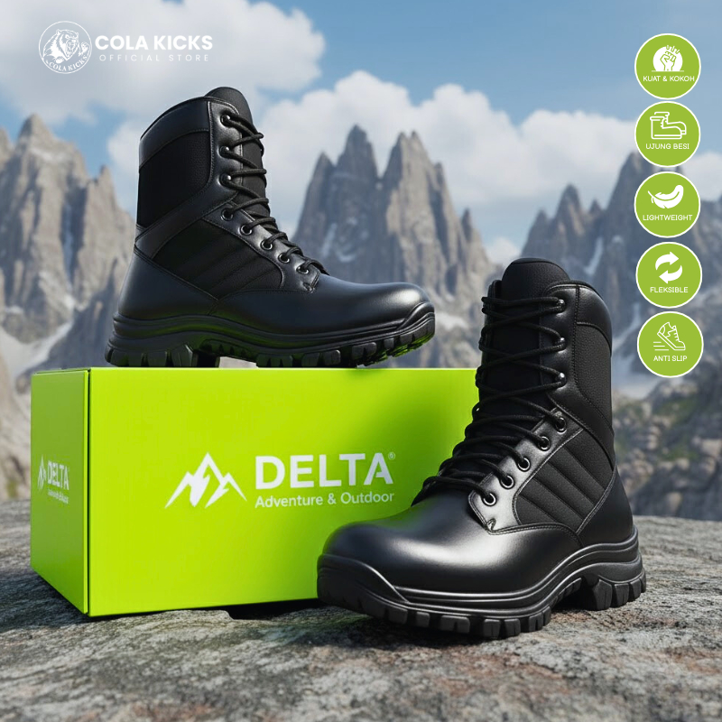 Sepatu PDL Pria DELTA SCORPION 8 Inch - Sepatu Tactical Militer Security Safety Kerja Lapangan Anti 