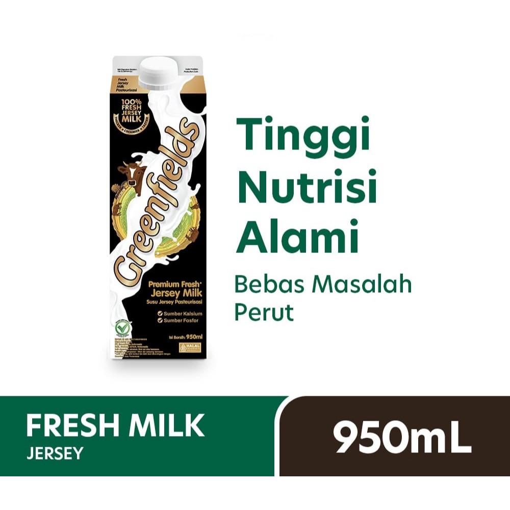 GREENFIELDS FRESH MILK SUSU PASTEURISASI RASA JERSEY MILK 1 DUS 12 PCS