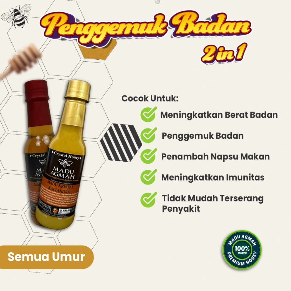Paket Madu Agmah Keluarga Sehat dari penyakit & Meningkatkan Imunitas dan kecerdasan otak