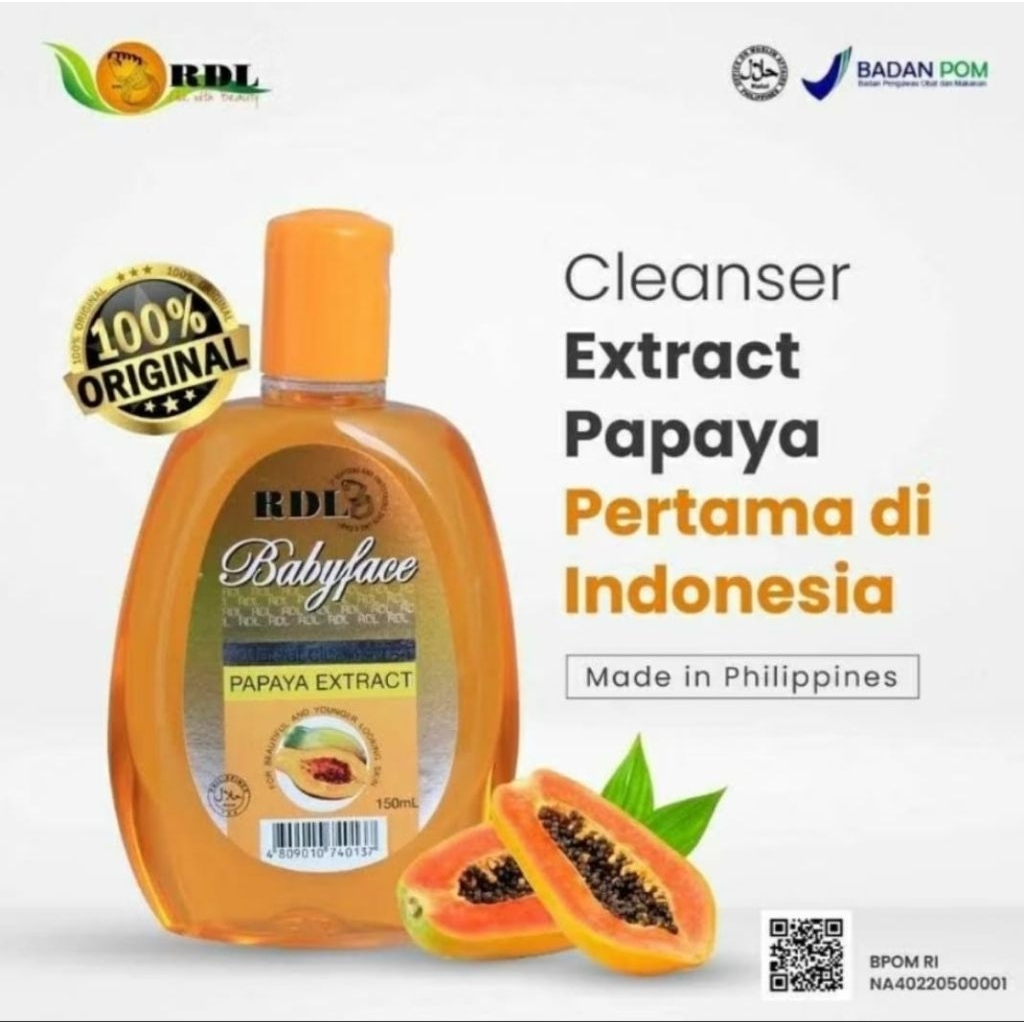 toner cleanser whit Papaya exstract rdl babyface bpom