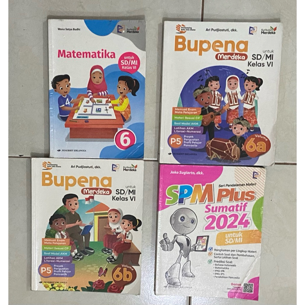 buku paket kelas 6 erlangga matematika bupena spm plus