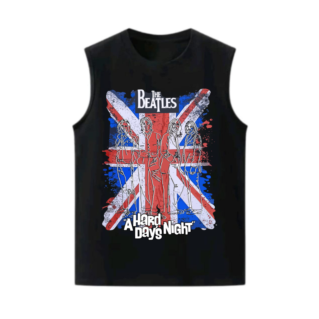 Dhavllen Collection Singlet THE BEATLES A HARD DAYS NIGHT / Kaos tanpa lengan / Kaos Dalaman Pria Mu