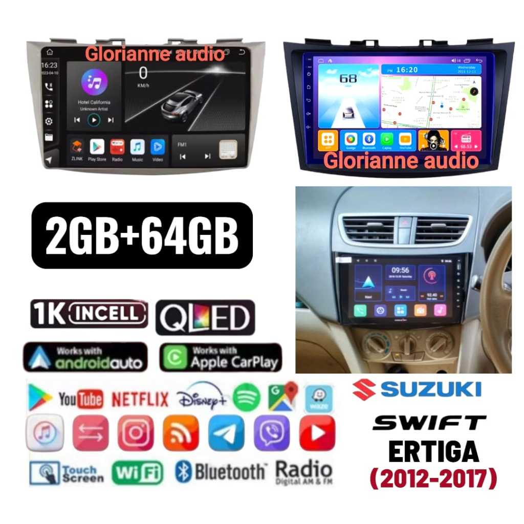 Head Unit Android ORCA RAM 2/64GB Suzuki Ertiga - Swift 2012 - 2017  9 inch