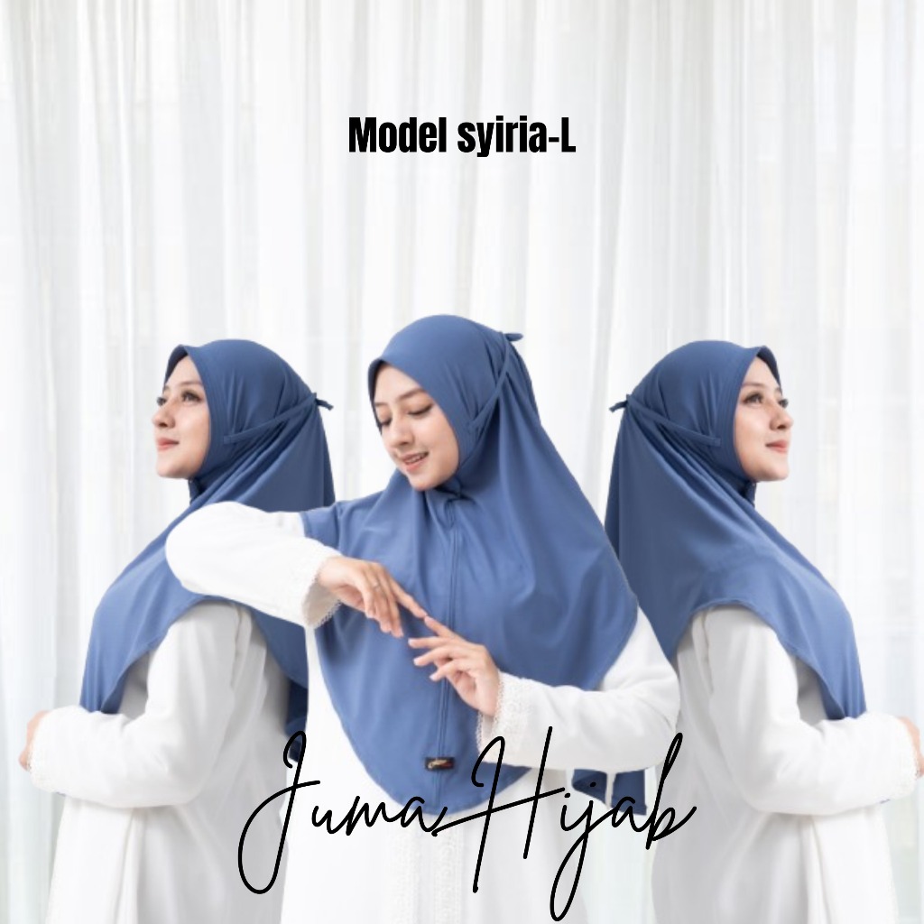 JUMA Hijab Instan Jilbab Syria Tali Non Ped  Hijab Instant Jersey Premium Kerudung Muslimah