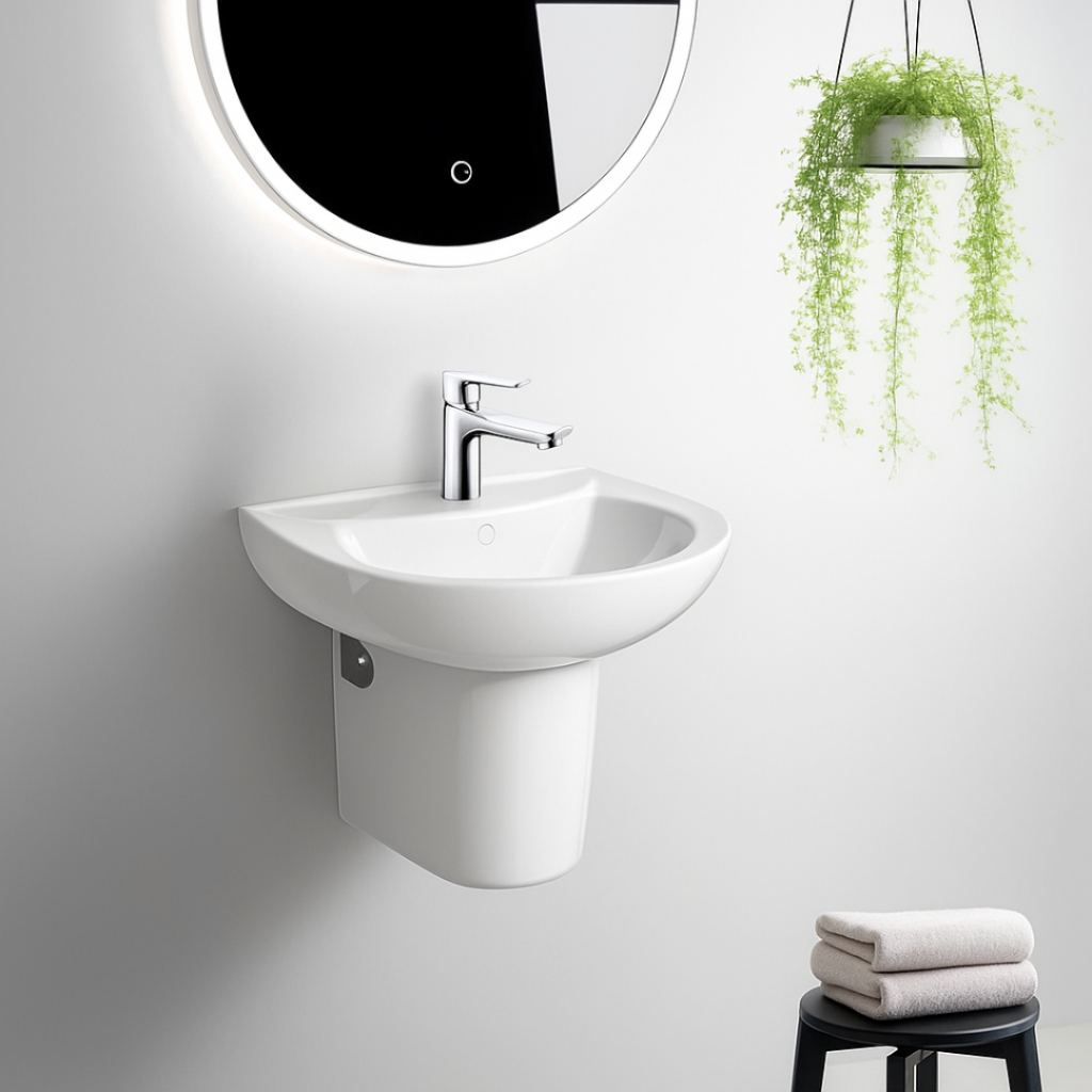 JOMOO Wastafel Kamar Mandi Model Gantung Semi Pedestal basin